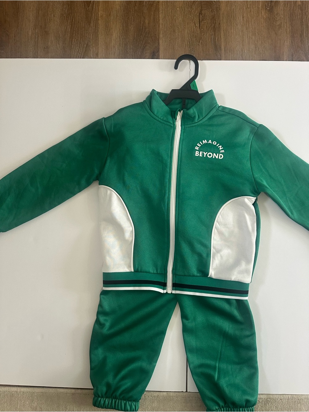 Green Kids Track-Style Costume Jacket & Pants Set